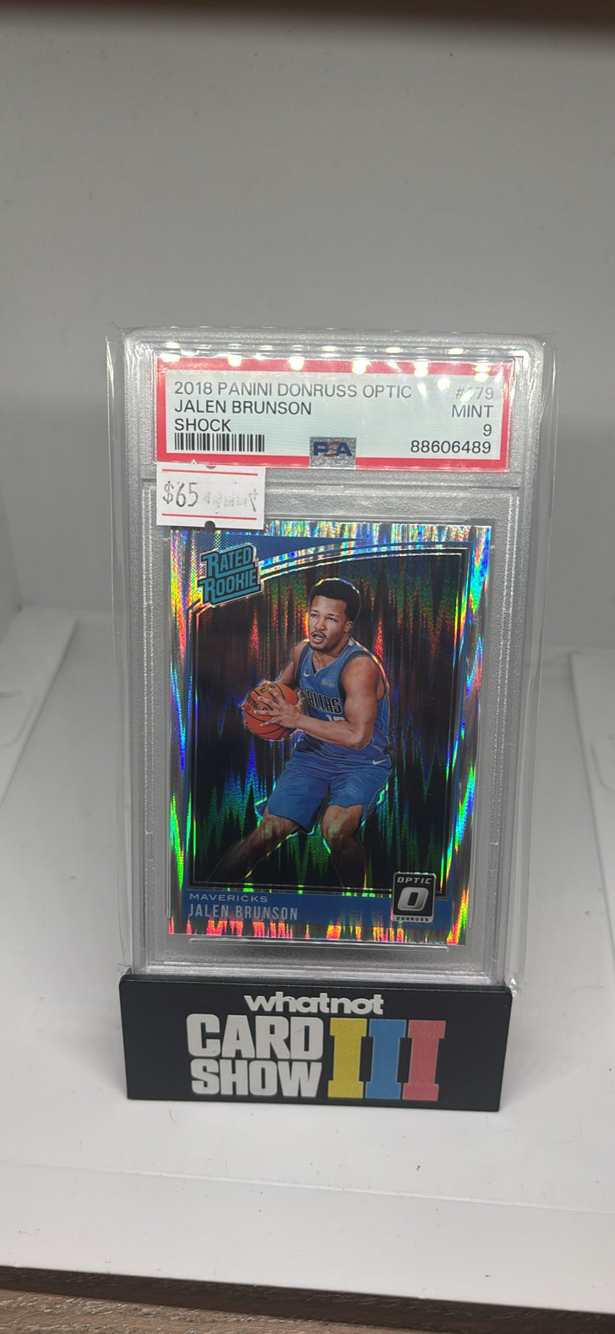 jalen brunson optic shock rated rookie psa 9