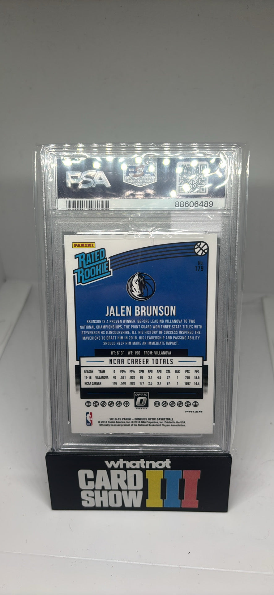 jalen brunson optic shock rated rookie psa 9