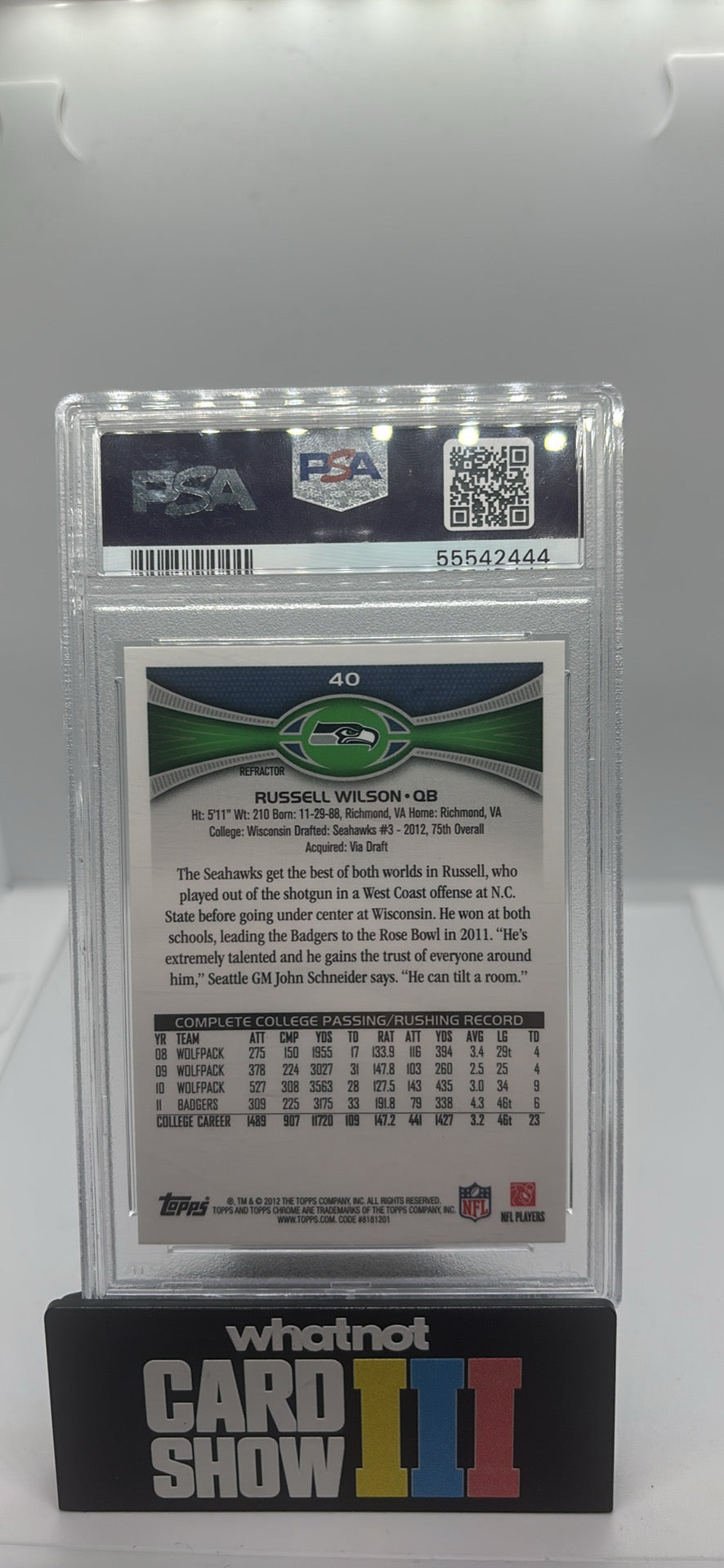 Russell Wilson Topps chrome rookie refractor psa 9