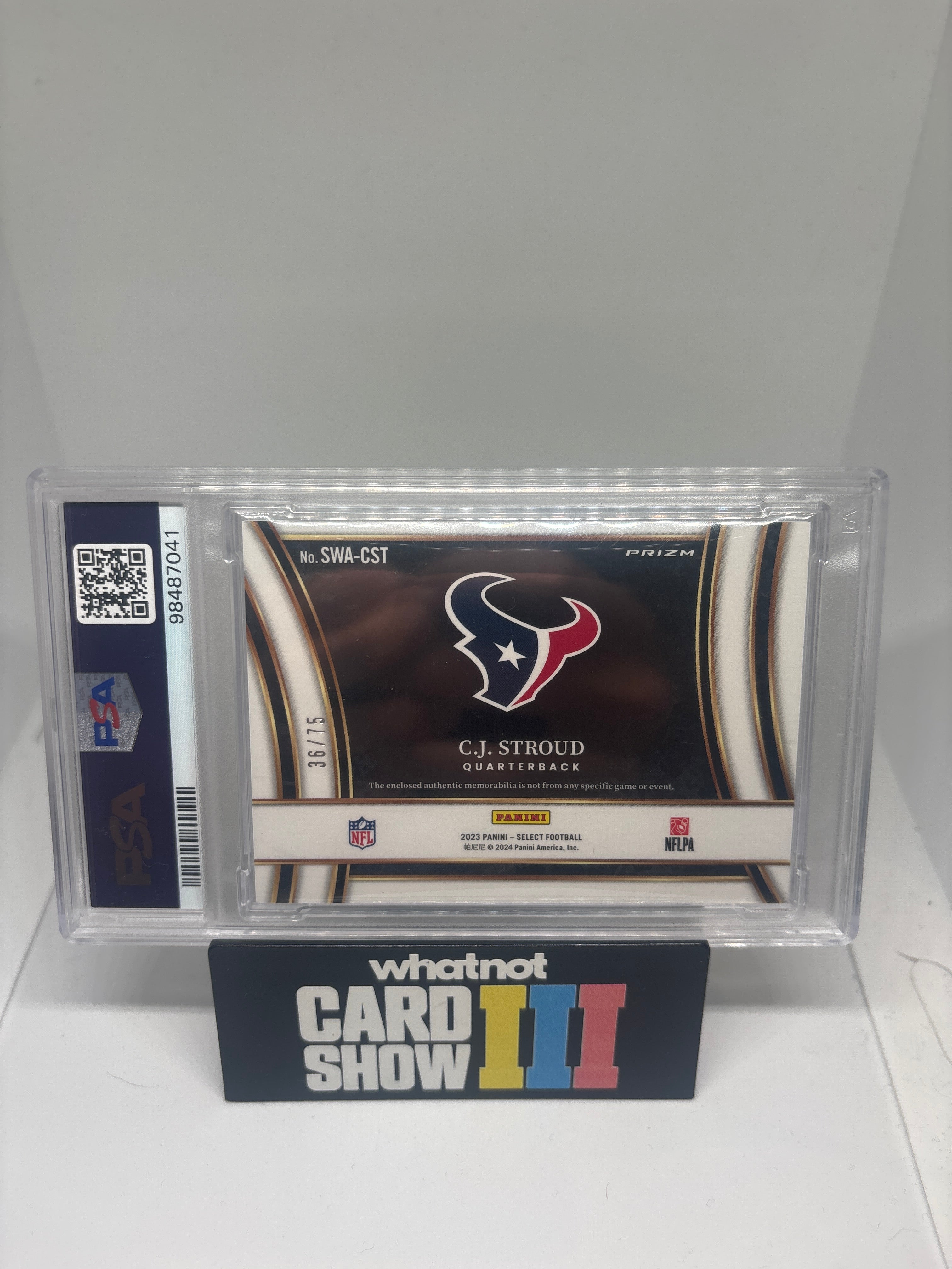 Cj stroud rookie select patch /75 psa 9