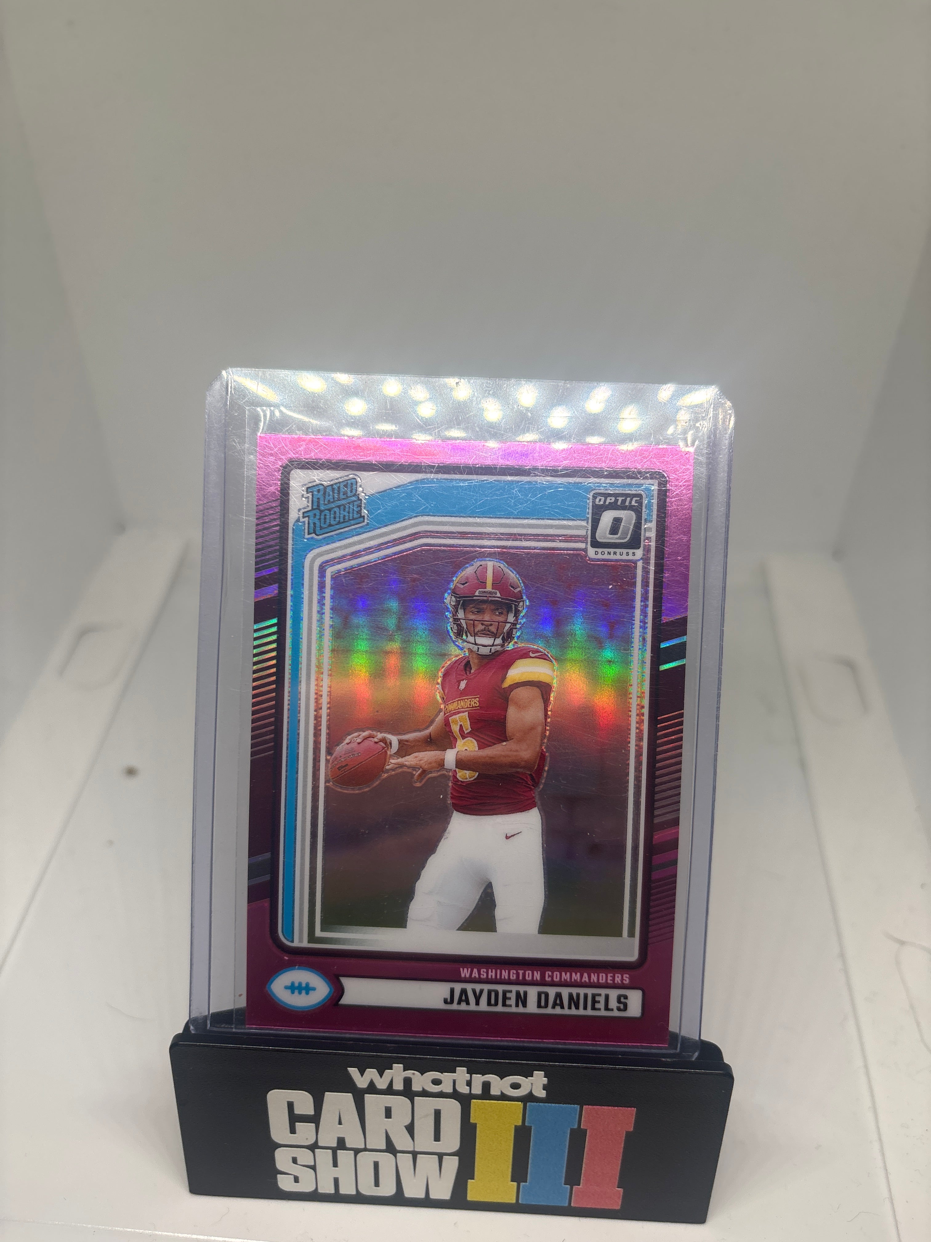 Jayden Daniels optic pink rated rookie